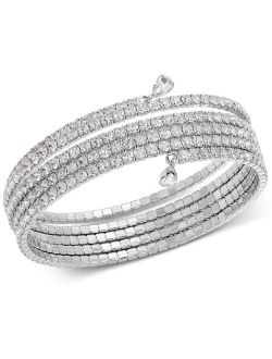 Silver-Tone Crystal Coil Bracelet, Created for Macy's