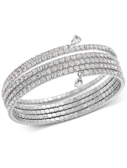 INC International Concepts I.N.C. International Concepts Silver-Tone Crystal Coil Bracelet, Created for Macy's
