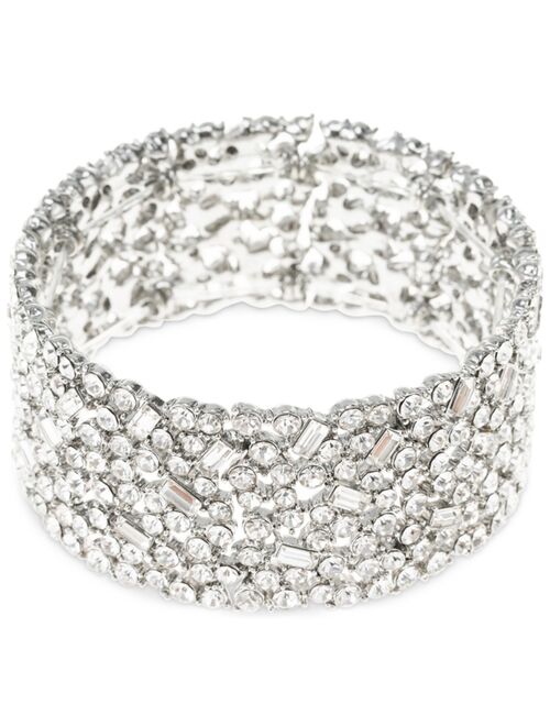 INC International Concepts I.N.C. International Concepts Wide Crystal Cluster Stretch Bracelet, Created for Macy's