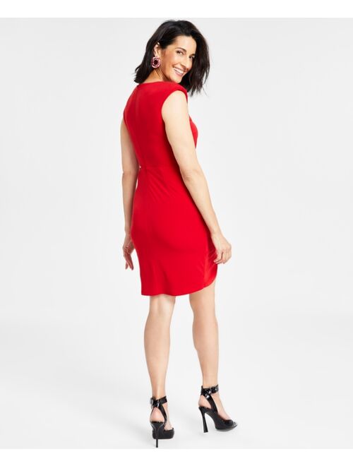 INC International Concepts I.N.C. International Concepts Women's Strong-Shoulder Ruched Mini Dress, Created for Macy's