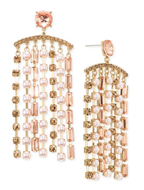 INC International Concepts I.N.C. International Concepts Crystal & Imitation Pearl Shaky Statement Earrings, Created for Macy's