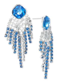 Mixed-Metal Crystal Drop Earrings, Created for Macy's
