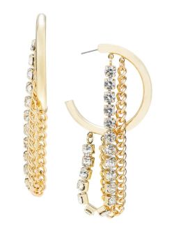 Crystal Chain Extra-Large Hoop Earrings, 3.05", Created for Macy's