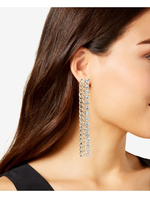 INC International Concepts I.N.C. International Concepts Crystal Chain Linear Earrings, Created for Macy's