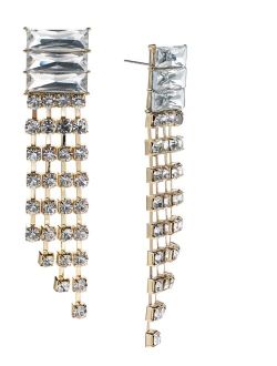 Gold-Tone Crystal Fringe Statement Earrings, Created for Macy's