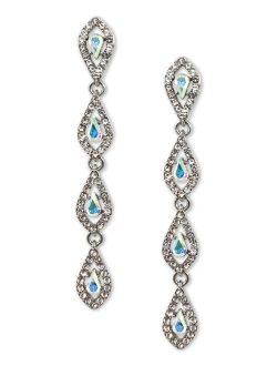 Silver-Tone Crystal Teardrop Linear Drop Earrings, Created for Macy's