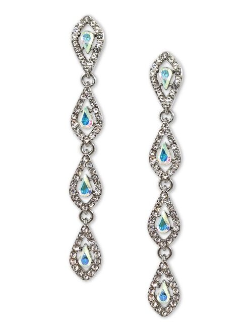 INC International Concepts I.N.C. International Concepts Silver-Tone Crystal Teardrop Linear Drop Earrings, Created for Macy's