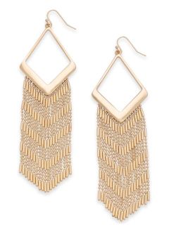 Gold-Tone Chain Fringe Chandelier Earrings, Created for Macy's