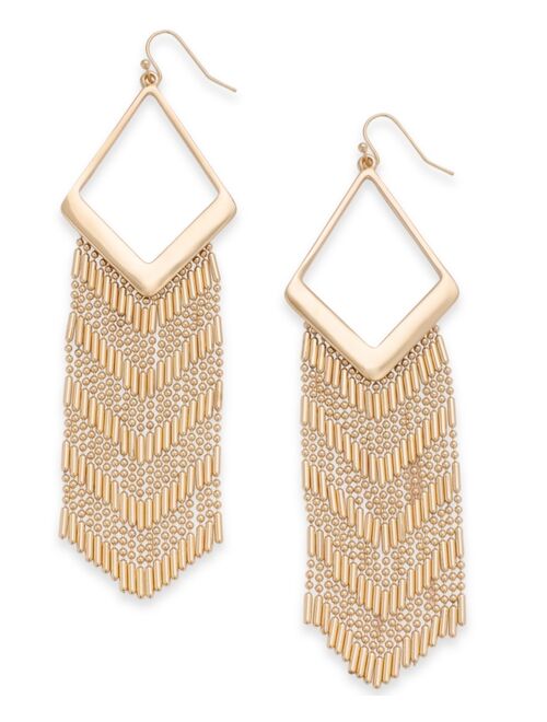 INC International Concepts I.N.C. International Concepts Gold-Tone Chain Fringe Chandelier Earrings, Created for Macy's