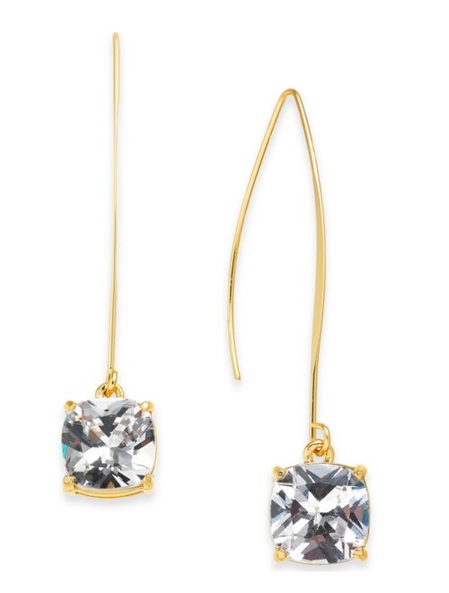 INC International Concepts I.N.C. International Concepts Gold-Tone Cubic Zirconia Square Linear Drop Earrings, Created for Macy's