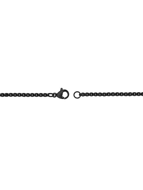 Men's LYNX Black & Gold Tone Ion Plated Stainless Steel Skull Cross Pendant Necklace