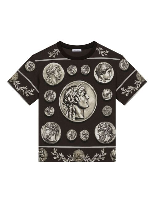 Dolce & Gabbana Kids coin-print cotton T-shirt
