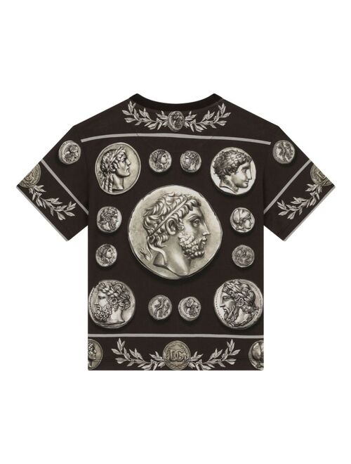 Dolce & Gabbana Kids coin-print cotton T-shirt