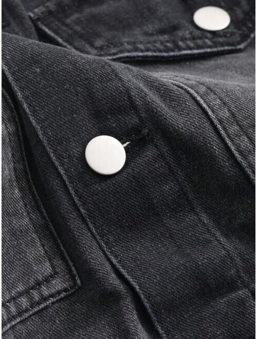 DAZY Men's Long-Sleeved Denim Jacket With Flap Pockets