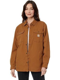 Rugged Flex Loose Fit Canvas Fleece-Lined Shirt Jacket