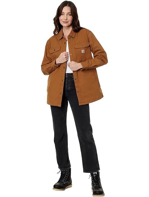 Carhartt Rugged Flex Loose Fit Canvas Fleece-Lined Shirt Jacket