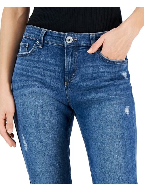 INC International Concepts I.N.C. International Concepts Women's Mid Rise Ripped Straight-Leg Jeans, Created for Macy's