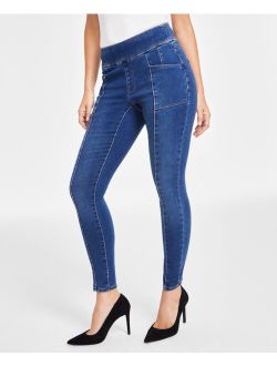 Women's Mid-Rise Pull-On Seamed Skinny Jeans, Created for Macy's