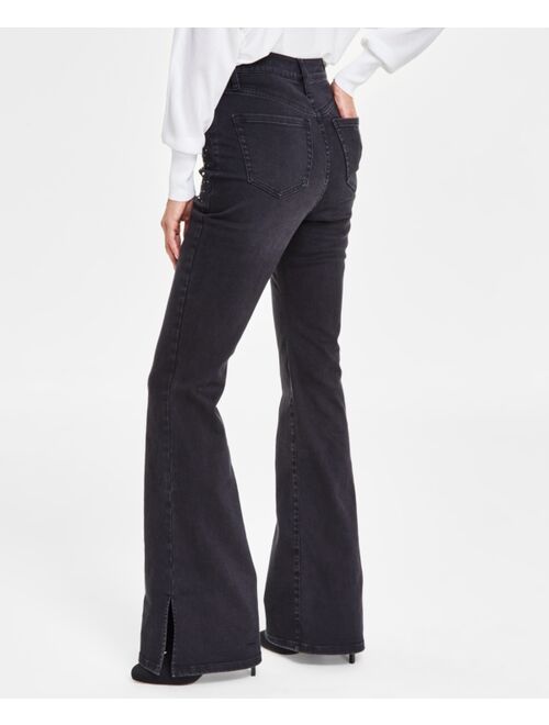 INC International Concepts I.N.C. International Concepts Women's High-Rise Rhinestone-Studded Flare Jeans, Created for Macy's