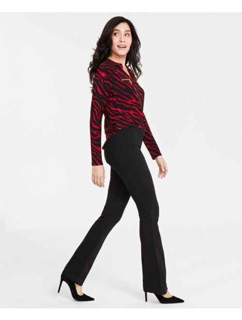 INC International Concepts I.N.C. International Concepts Petite Pull-On Flared Jeans, Created for Macy's