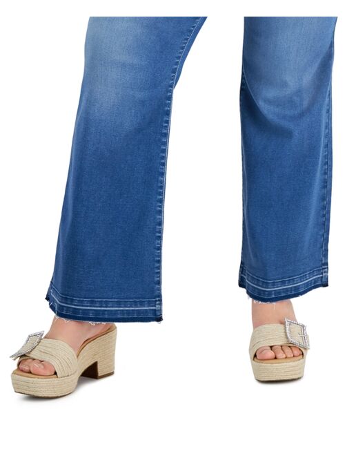 INC International Concepts I.N.C. International Concepts Plus Size Pull-On Flare-Leg Jeans, Created for Macy's