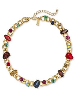 Gold-Tone Chain & Mixed Stone All-Around Collar Necklace, 17"   3" extender, Created for Macy's