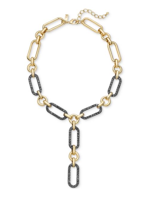 INC International Concepts I.N.C. International Concepts Gold-Tone Crystal Oval Y Necklace, 20"+3" extender, Created for Macy's