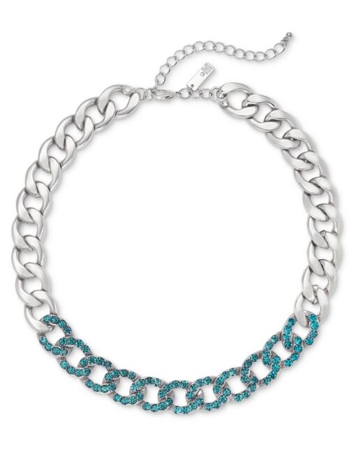 INC International Concepts I.N.C. International Concepts Color Crystal Large Link Collar Necklace, 18" + 3" extender, Created for Macy's