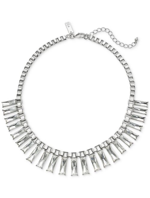 INC International Concepts I.N.C. International Concepts Rectangular Crystal Necklace, 17"+3" extender, Created for Macy's