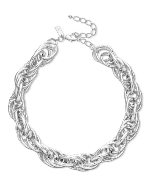 INC International Concepts I.N.C. International Concepts Twisted Chain Frontal Necklace, 17" + 3" extender, Created for Macy's