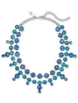 Silver-Tone Color Mixed Stone Layered Statement Necklace, 16-1/2"   3" extender, Created for Macy's