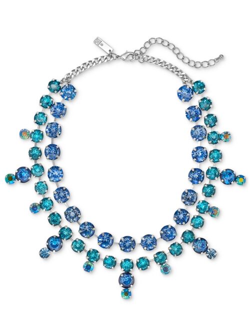 INC International Concepts I.N.C. International Concepts Silver-Tone Color Mixed Stone Layered Statement Necklace, 16-1/2" + 3" extender, Created for Macy's