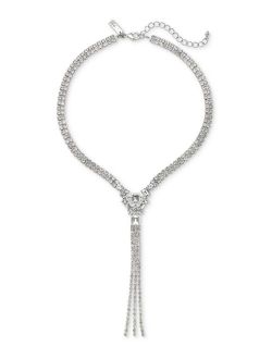 Silver-Tone Crystal Lariat Necklace, 16"   3" extender, Created for Macy's