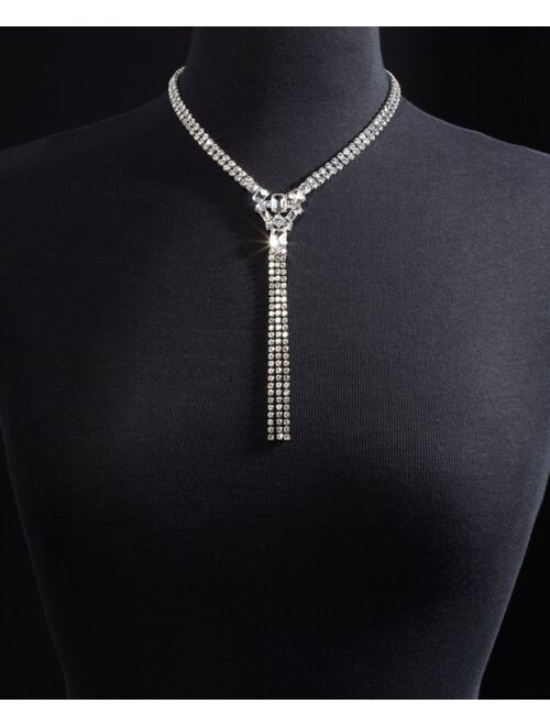 INC International Concepts I.N.C. International Concepts Silver-Tone Crystal Lariat Necklace, 16" + 3" extender, Created for Macy's