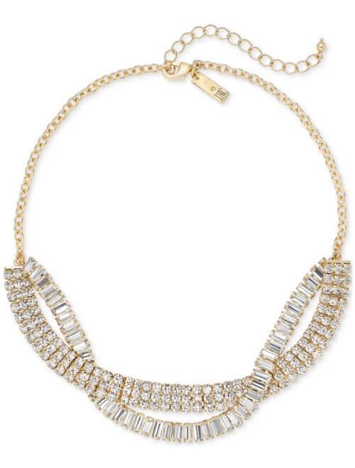 INC International Concepts I.N.C. International Concepts Gold-Tone Crystal Twisted Frontal Necklace, 17" + 3" extender, Created for Macy's