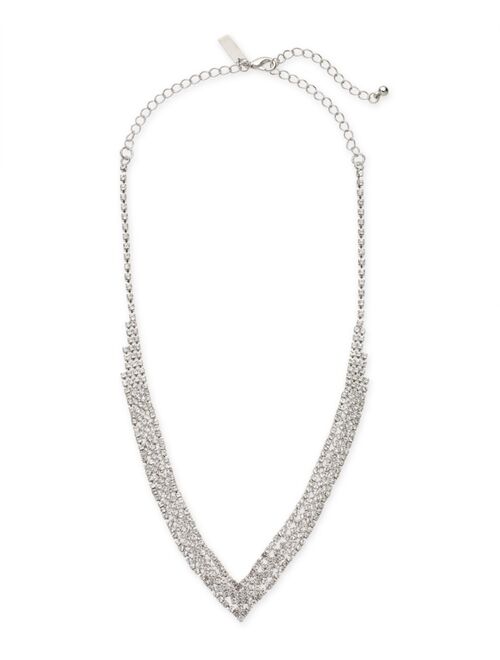 INC International Concepts I.N.C. International Concepts Silver-Tone Crystal Pav Choker Necklace, 12" + 3" extender, Created for Macy's