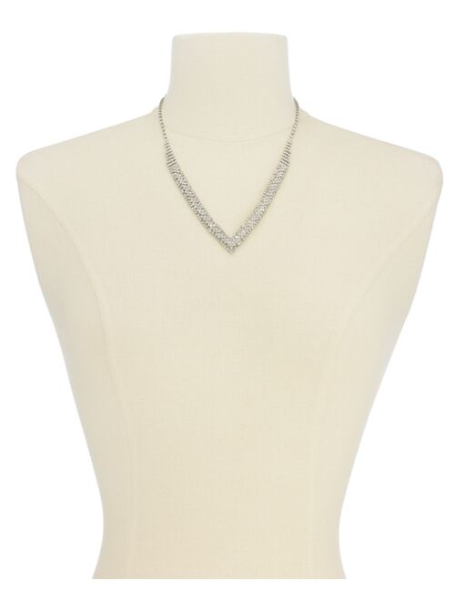 INC International Concepts I.N.C. International Concepts Silver-Tone Crystal Pav Choker Necklace, 12" + 3" extender, Created for Macy's