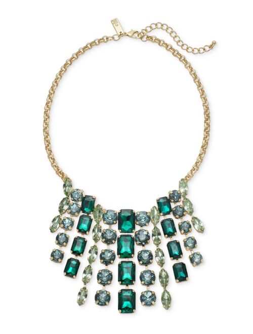 INC International Concepts I.N.C. International Concepts Mixed-Metal Crystal Necklace, 17" + 3" extender, Created for Macy's