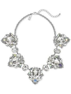 Silver-Tone Crystal Bib Necklace, 17" 3" extender, Created for Macy's