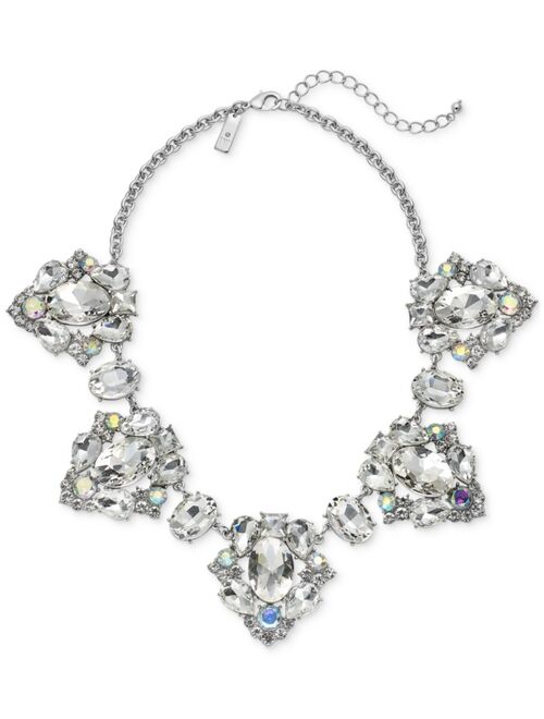 INC International Concepts I.N.C. International Concepts Silver-Tone Crystal Bib Necklace, 17"+3" extender, Created for Macy's