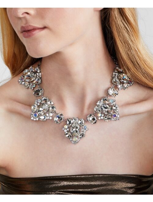 INC International Concepts I.N.C. International Concepts Silver-Tone Crystal Bib Necklace, 17"+3" extender, Created for Macy's