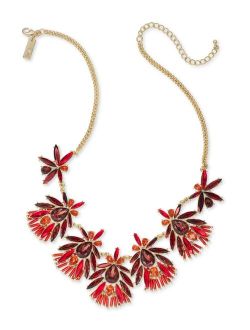 Gold-Tone Crystal Flower Necklace, 17" 3 extender, Created for Macy's