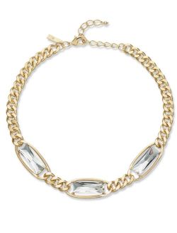 Crystal Stone Chain Frontal Necklace, 17"   3" extender, Created for Macy's