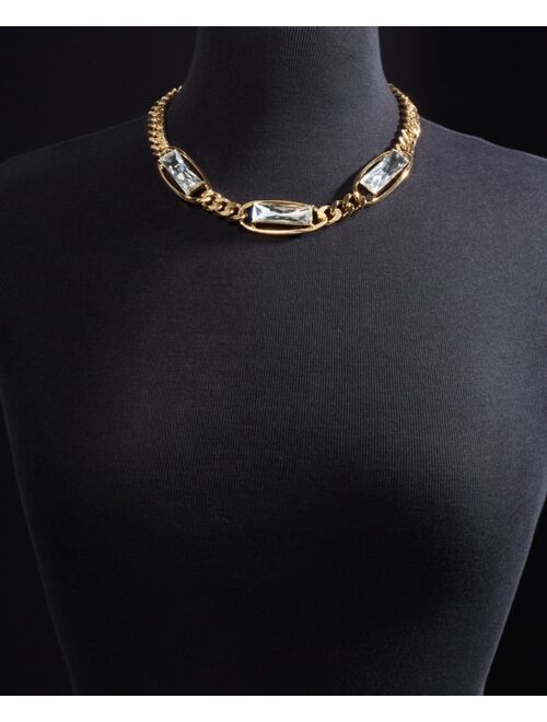 INC International Concepts I.N.C. International Concepts Crystal Stone Chain Frontal Necklace, 17" + 3" extender, Created for Macy's