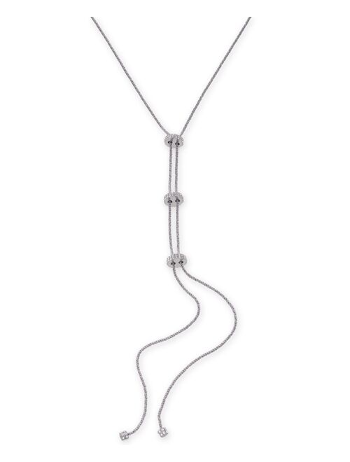 INC International Concepts I.N.C. International Concepts Silver-Tone Pav Rondelle Bead Lariat Necklace, 19" + 3" extender, Created for Macy's