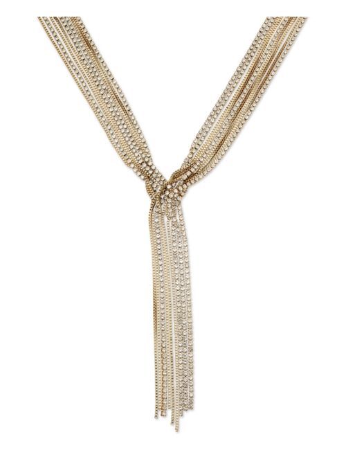 INC International Concepts I.N.C. International Concepts Crystal Multi-Chain Lariat Necklace, 19" + 3" extender, Created for Macy's