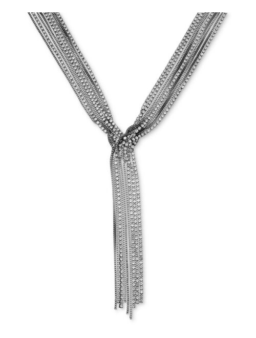 INC International Concepts I.N.C. International Concepts Crystal Multi-Chain Lariat Necklace, 19" + 3" extender, Created for Macy's