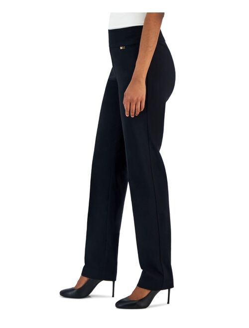 INC International Concepts I.N.C. International Concepts Women's Tummy-Control Pull-On Straight-Leg Pants, Created for Macy's