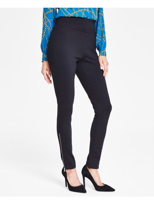 INC International Concepts I.N.C. International Concepts Women's Zipper-Hem Pont-Knit Skinny Pants, Created for Macy's