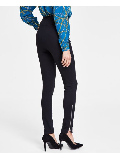 INC International Concepts I.N.C. International Concepts Women's Zipper-Hem Pont-Knit Skinny Pants, Created for Macy's